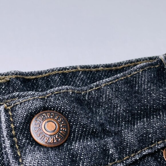 Vintage Levis Orange Tab 550 Relaxed Fit Black Denim Jeans 7 Slim / 7S - Picture 5 of 10